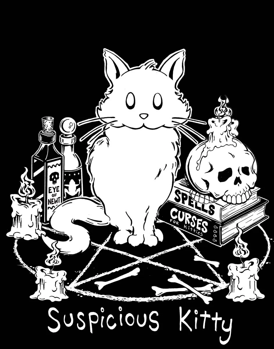 Suspicious Kitty Witchcraft T-Shirt