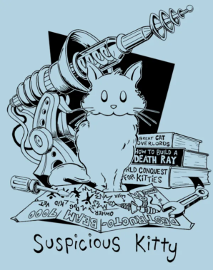 Suspicious Kitty Death Ray T-Shirt
