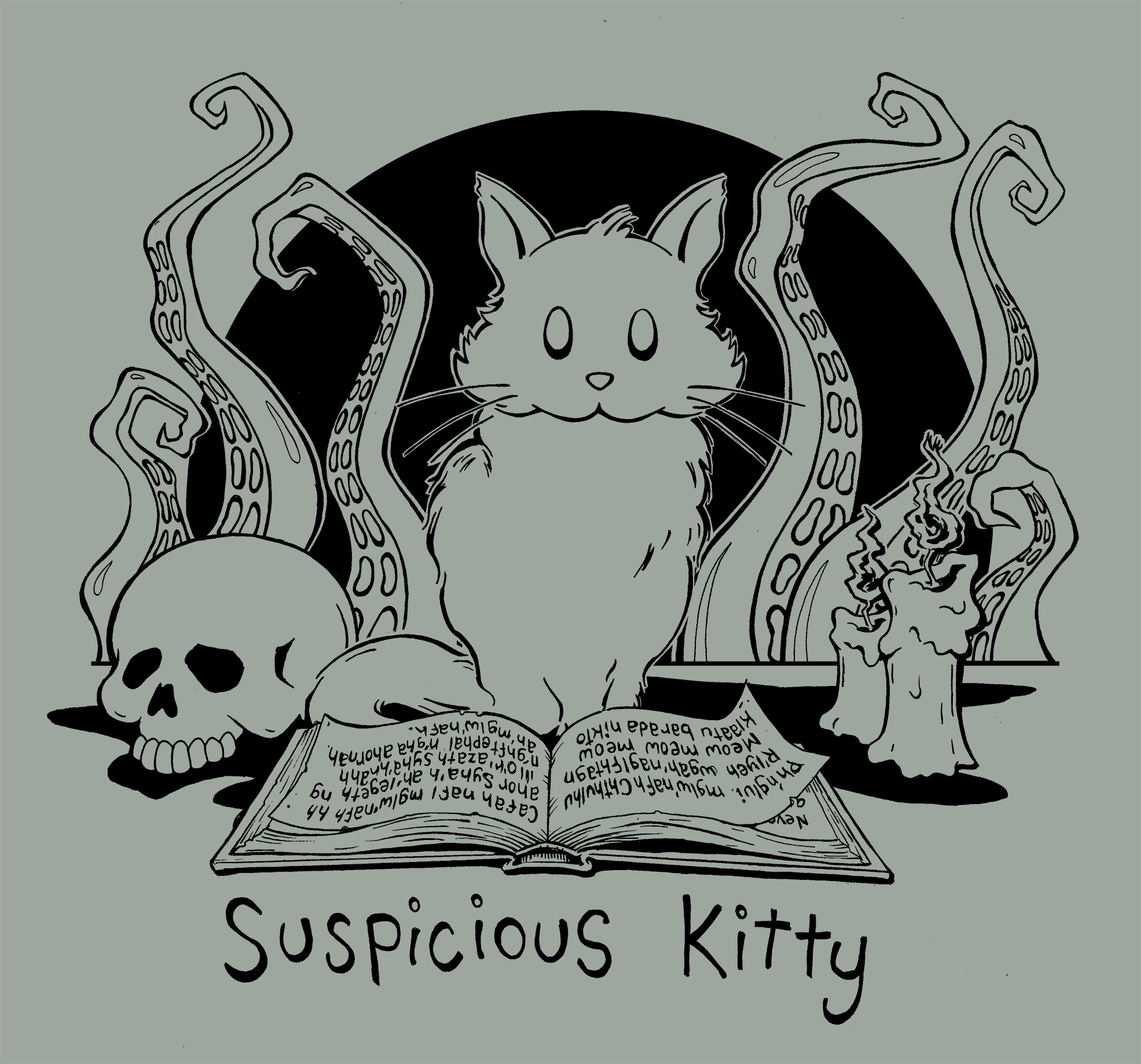 Suspicious Kitty Cthulhu T-Shirt