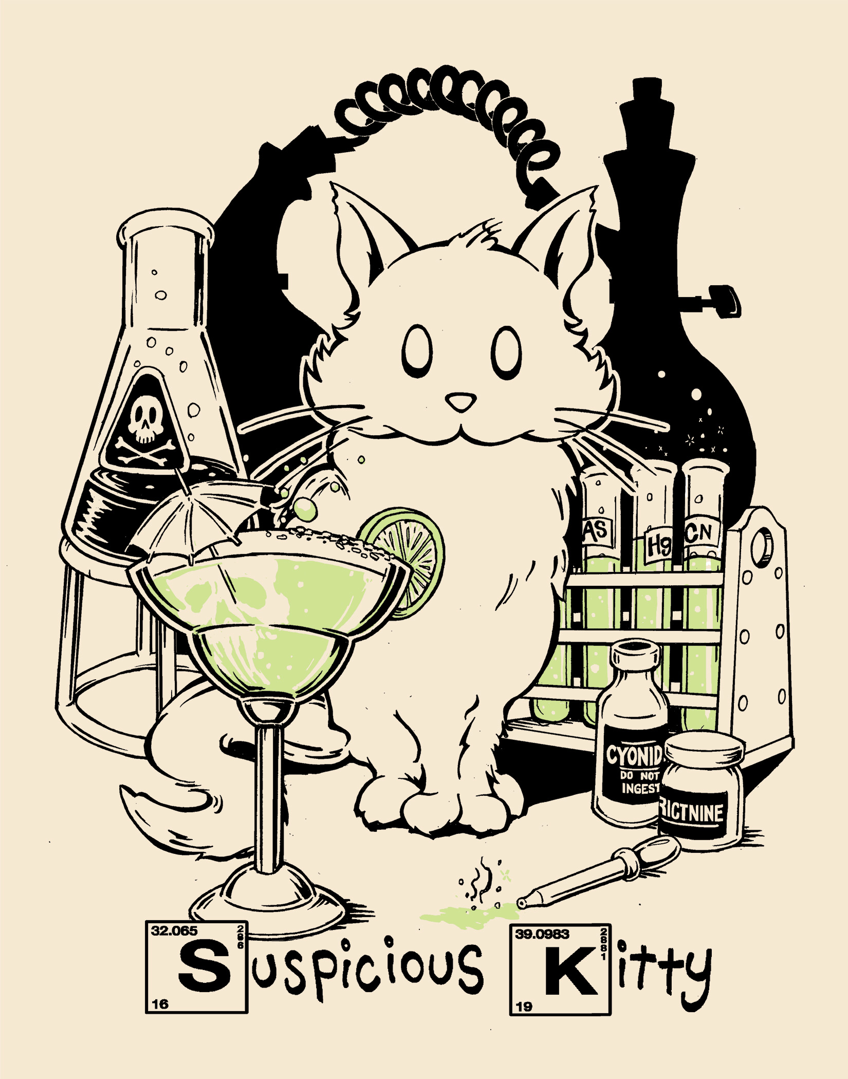 Suspicious Kitty Chemistry T-Shirt
